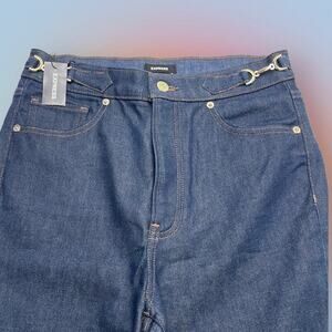 EXPRESS Women’s 4R MOM JEAN Super High Rise Ankle Blue Jeans